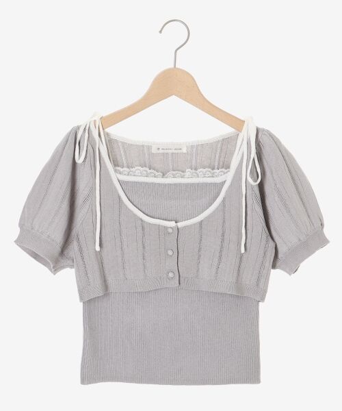 MAJESTIC LEGON / マジェスティックレゴン カーディガン・ボレロ | キャミ＆バイカラークロップドカーデ | 詳細26