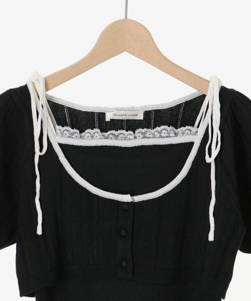 MAJESTIC LEGON / マジェスティックレゴン カーディガン・ボレロ | キャミ＆バイカラークロップドカーデ | 詳細29