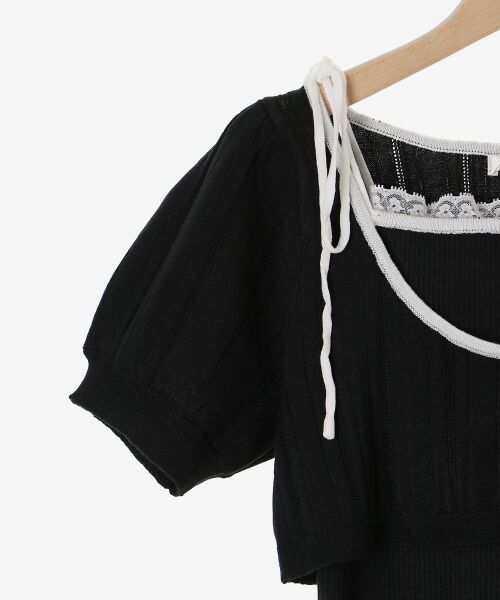 MAJESTIC LEGON / マジェスティックレゴン カーディガン・ボレロ | キャミ＆バイカラークロップドカーデ | 詳細30