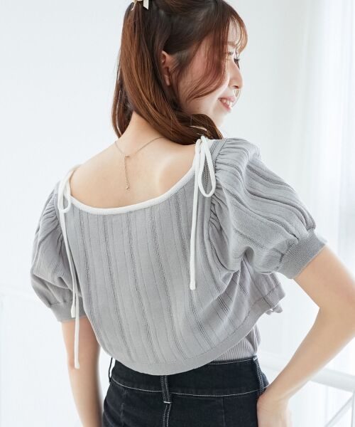 MAJESTIC LEGON / マジェスティックレゴン カーディガン・ボレロ | キャミ＆バイカラークロップドカーデ | 詳細7