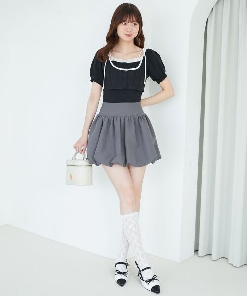 MAJESTIC LEGON / マジェスティックレゴン カーディガン・ボレロ | キャミ＆バイカラークロップドカーデ | 詳細9