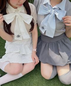 MAJESTIC LEGON / マジェスティックレゴン ニット・セーター | リボンセットドッキング半袖ニット