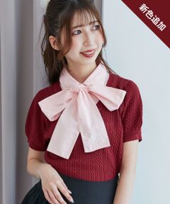 MAJESTIC LEGON / マジェスティックレゴン ニット・セーター | リボンセットドッキング半袖ニット