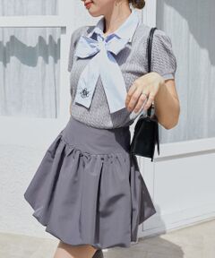 MAJESTIC LEGON / マジェスティックレゴン ニット・セーター | リボンセットドッキング半袖ニット