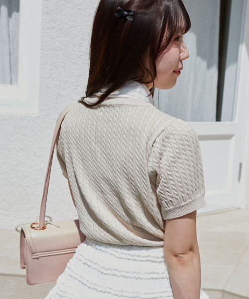 MAJESTIC LEGON / マジェスティックレゴン ニット・セーター | リボンセットドッキング半袖ニット | 詳細11