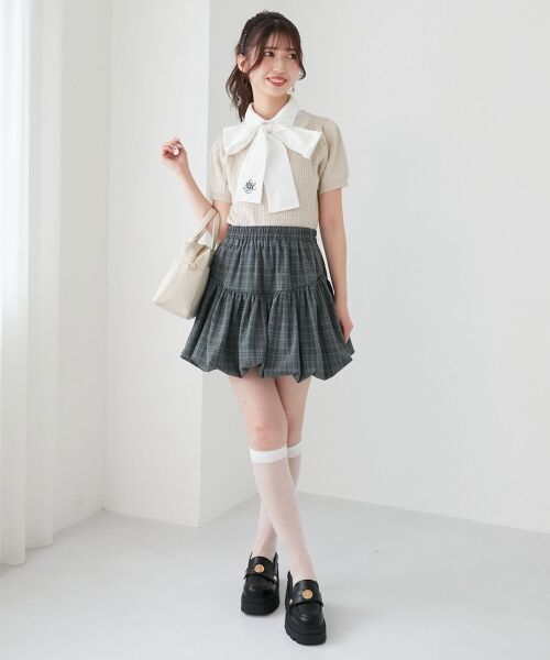 MAJESTIC LEGON / マジェスティックレゴン ニット・セーター | リボンセットドッキング半袖ニット | 詳細13