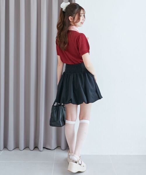 MAJESTIC LEGON / マジェスティックレゴン ニット・セーター | リボンセットドッキング半袖ニット | 詳細17