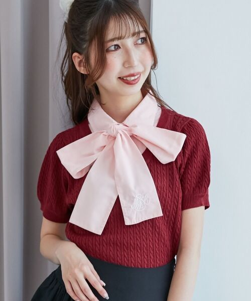 MAJESTIC LEGON / マジェスティックレゴン ニット・セーター | リボンセットドッキング半袖ニット | 詳細18