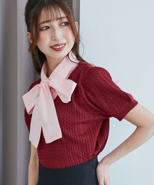 MAJESTIC LEGON / マジェスティックレゴン ニット・セーター | リボンセットドッキング半袖ニット | 詳細19