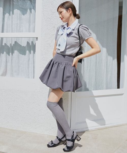 MAJESTIC LEGON / マジェスティックレゴン ニット・セーター | リボンセットドッキング半袖ニット | 詳細24