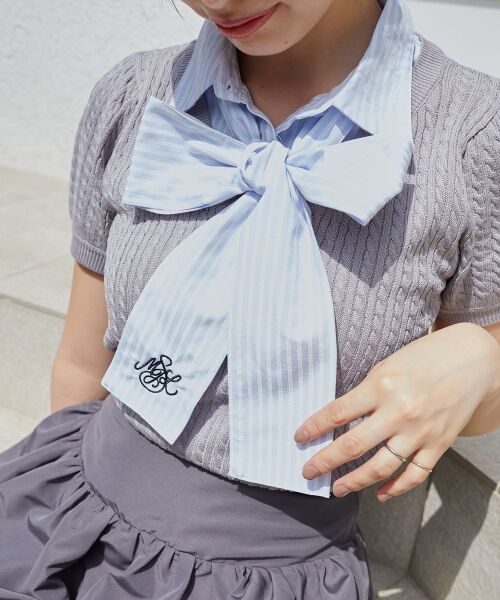 MAJESTIC LEGON / マジェスティックレゴン ニット・セーター | リボンセットドッキング半袖ニット | 詳細29