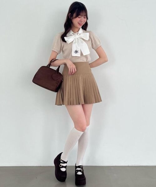 MAJESTIC LEGON / マジェスティックレゴン ニット・セーター | リボンセットドッキング半袖ニット | 詳細3