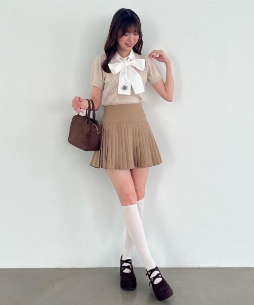 MAJESTIC LEGON / マジェスティックレゴン ニット・セーター | リボンセットドッキング半袖ニット | 詳細4