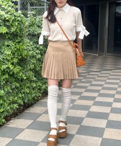 MAJESTIC LEGON / マジェスティックレゴン カーディガン・ボレロ | 袖リボンシャツドッキングカーデ