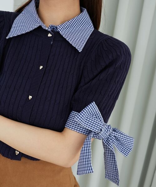 MAJESTIC LEGON / マジェスティックレゴン カーディガン・ボレロ | 袖リボンシャツドッキングカーデ | 詳細10