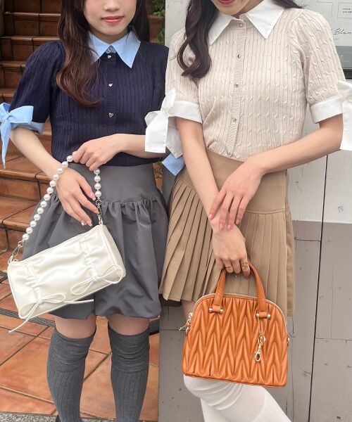 MAJESTIC LEGON / マジェスティックレゴン カーディガン・ボレロ | 袖リボンシャツドッキングカーデ | 詳細2