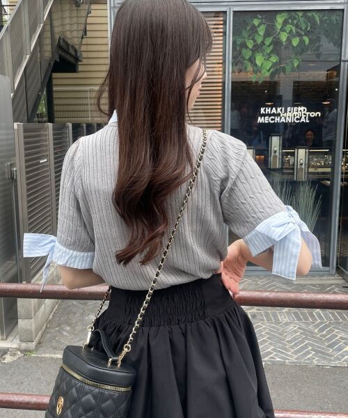 MAJESTIC LEGON / マジェスティックレゴン カーディガン・ボレロ | 袖リボンシャツドッキングカーデ | 詳細23