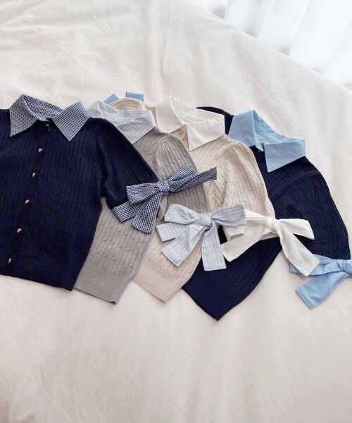 MAJESTIC LEGON / マジェスティックレゴン カーディガン・ボレロ | 袖リボンシャツドッキングカーデ | 詳細25