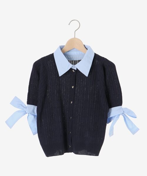 MAJESTIC LEGON / マジェスティックレゴン カーディガン・ボレロ | 袖リボンシャツドッキングカーデ | 詳細27