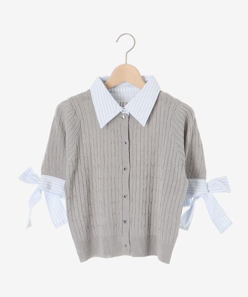 MAJESTIC LEGON / マジェスティックレゴン カーディガン・ボレロ | 袖リボンシャツドッキングカーデ | 詳細29