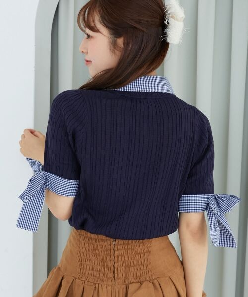 MAJESTIC LEGON / マジェスティックレゴン カーディガン・ボレロ | 袖リボンシャツドッキングカーデ | 詳細9