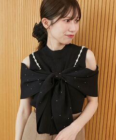 MAJESTIC LEGON / マジェスティックレゴン ニット・セーター | パールチェーンビジューリボンニット