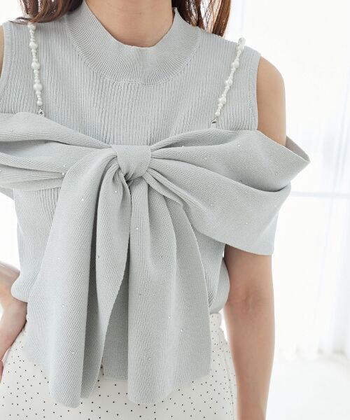 MAJESTIC LEGON / マジェスティックレゴン ニット・セーター | パールチェーンビジューリボンニット | 詳細16