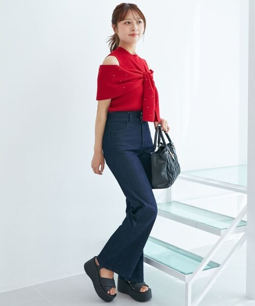 MAJESTIC LEGON / マジェスティックレゴン ニット・セーター | パールチェーンビジューリボンニット | 詳細19