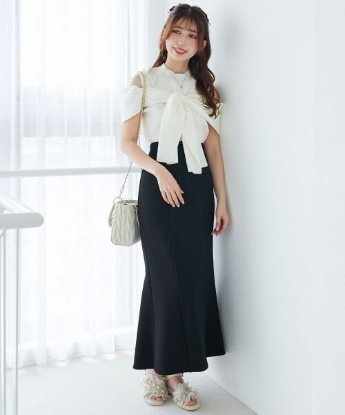 MAJESTIC LEGON / マジェスティックレゴン ニット・セーター | パールチェーンビジューリボンニット | 詳細2