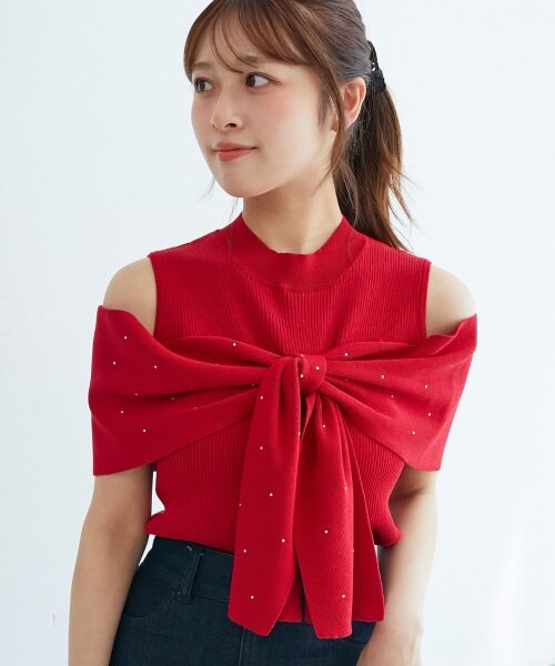 MAJESTIC LEGON / マジェスティックレゴン ニット・セーター | パールチェーンビジューリボンニット | 詳細21