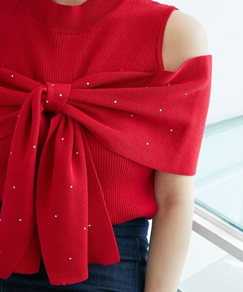 MAJESTIC LEGON / マジェスティックレゴン ニット・セーター | パールチェーンビジューリボンニット | 詳細24