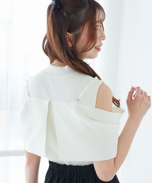 MAJESTIC LEGON / マジェスティックレゴン ニット・セーター | パールチェーンビジューリボンニット | 詳細8