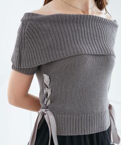 MAJESTIC LEGON / マジェスティックレゴン ニット・セーター | レースアップオフショルニット