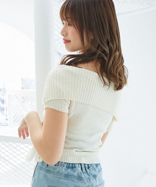 MAJESTIC LEGON / マジェスティックレゴン ニット・セーター | レースアップオフショルニット | 詳細10