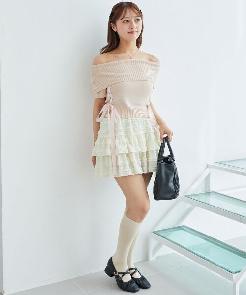 MAJESTIC LEGON / マジェスティックレゴン ニット・セーター | レースアップオフショルニット | 詳細13