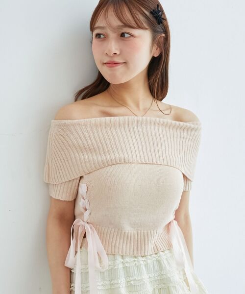 MAJESTIC LEGON / マジェスティックレゴン ニット・セーター | レースアップオフショルニット | 詳細15