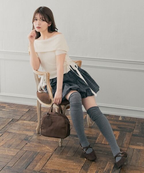 MAJESTIC LEGON / マジェスティックレゴン ニット・セーター | レースアップオフショルニット | 詳細2