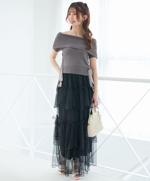 MAJESTIC LEGON / マジェスティックレゴン ニット・セーター | レースアップオフショルニット | 詳細26