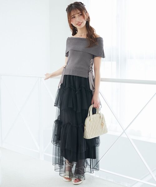 MAJESTIC LEGON / マジェスティックレゴン ニット・セーター | レースアップオフショルニット | 詳細27