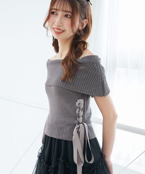 MAJESTIC LEGON / マジェスティックレゴン ニット・セーター | レースアップオフショルニット | 詳細30