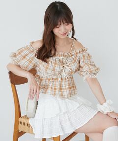 MAJESTIC LEGON / マジェスティックレゴン シャツ・ブラウス | フロントリボンオフショルブラウス