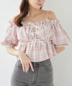 MAJESTIC LEGON / マジェスティックレゴン シャツ・ブラウス | フロントリボンオフショルブラウス