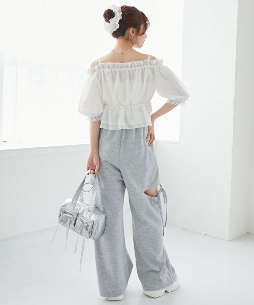 MAJESTIC LEGON / マジェスティックレゴン シャツ・ブラウス | フロントリボンオフショルブラウス | 詳細10