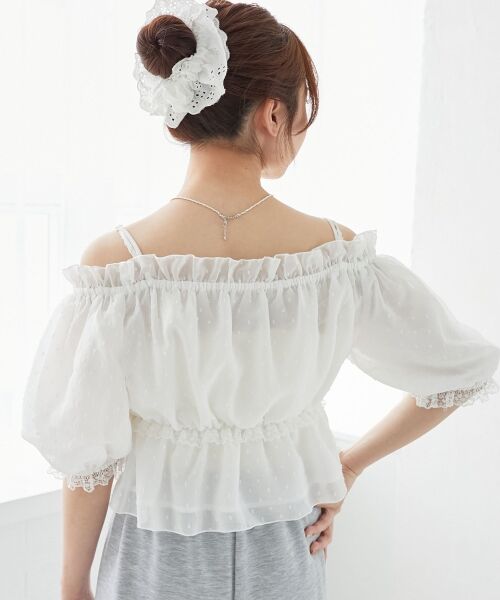 MAJESTIC LEGON / マジェスティックレゴン シャツ・ブラウス | フロントリボンオフショルブラウス | 詳細13