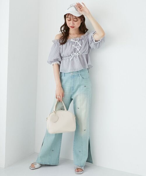 MAJESTIC LEGON / マジェスティックレゴン シャツ・ブラウス | フロントリボンオフショルブラウス | 詳細17