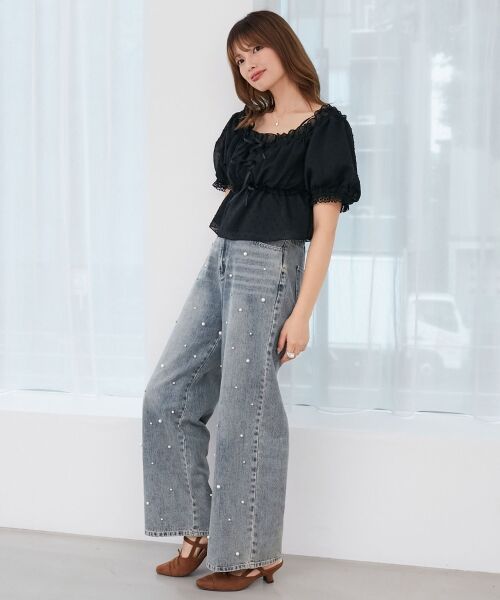 MAJESTIC LEGON / マジェスティックレゴン シャツ・ブラウス | フロントリボンオフショルブラウス | 詳細2