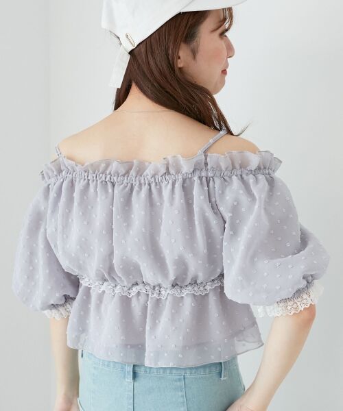 MAJESTIC LEGON / マジェスティックレゴン シャツ・ブラウス | フロントリボンオフショルブラウス | 詳細22