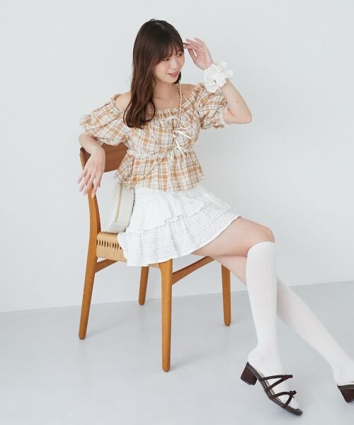 MAJESTIC LEGON / マジェスティックレゴン シャツ・ブラウス | フロントリボンオフショルブラウス | 詳細24