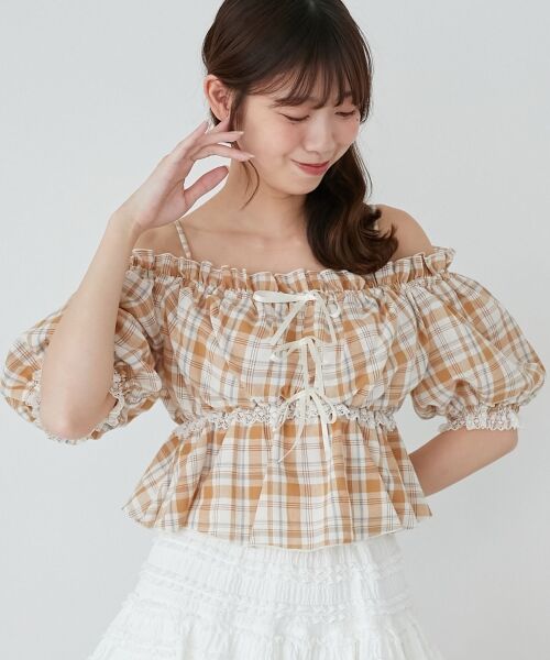 MAJESTIC LEGON / マジェスティックレゴン シャツ・ブラウス | フロントリボンオフショルブラウス | 詳細29