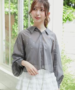 MAJESTIC LEGON / マジェスティックレゴン シャツ・ブラウス | キラキラドロストシアーシャツ